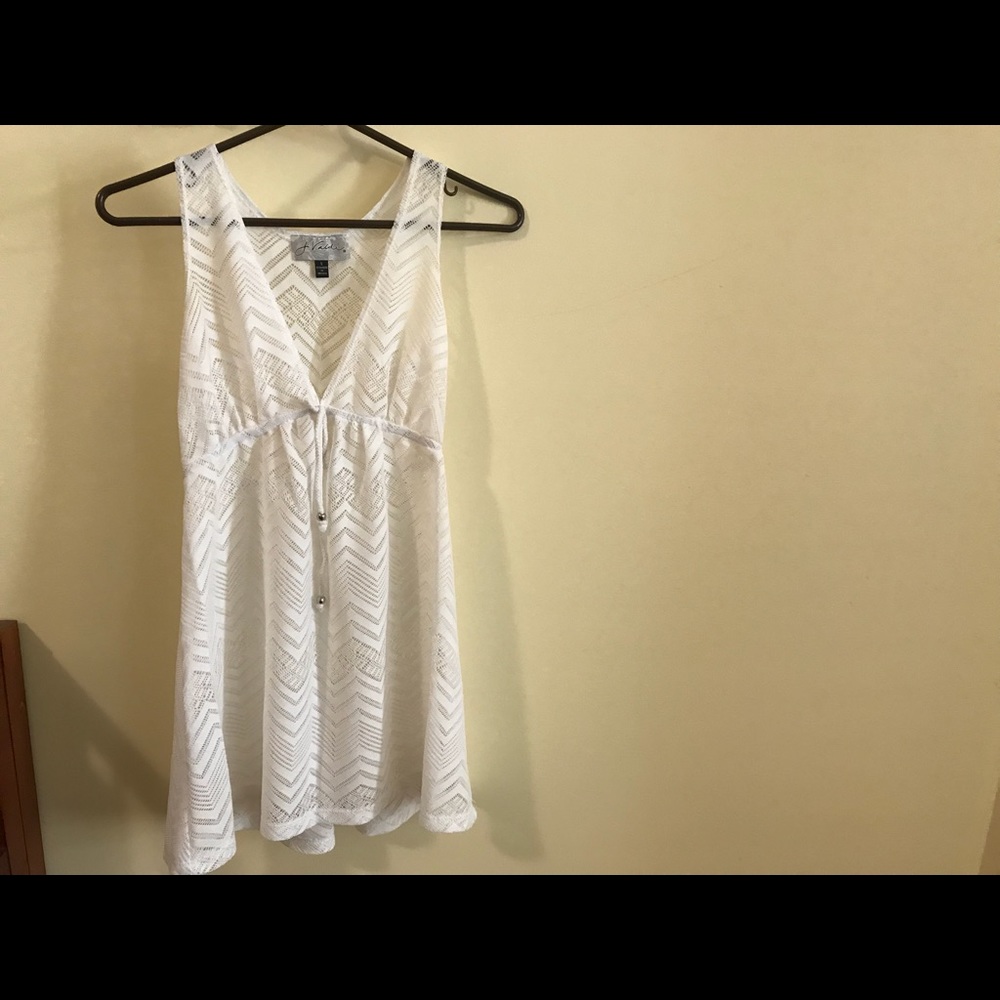 White Sheer/Mesh swim Coverup